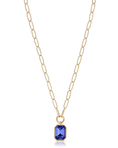 Ettika Stone Bezel Deco Pendant Necklace, 15-20