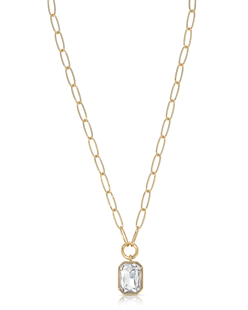 Ettika Stone Bezel Deco Pendant Necklace