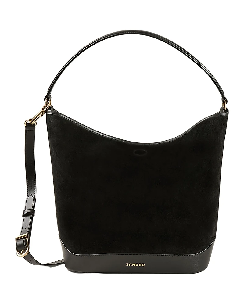 Sandro Soft Suede Shopping Bag