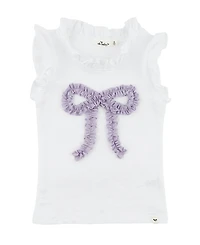 oh baby! Girls' Rebekah Ruffle Bow Lavendar Sparkle Tank -Baby