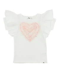 oh baby! Girls' Ruffle Heart Tulle Applique Butterfly Tee - Baby