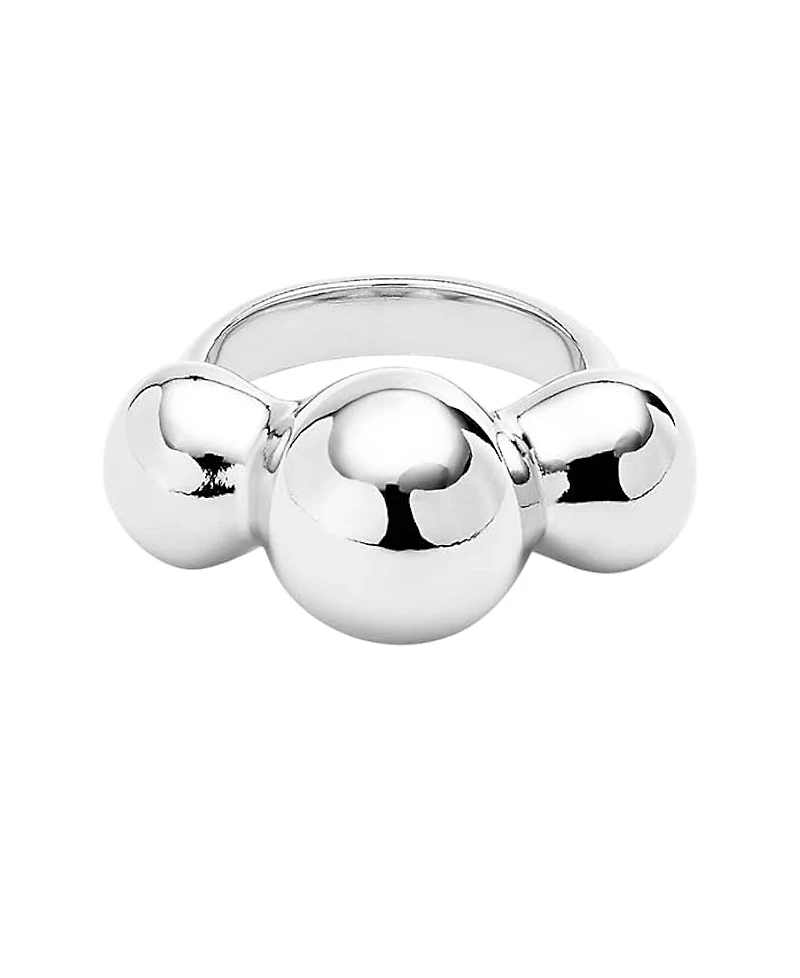 UNOde50 Sterling Silver Plated Metal Alloy Ring with Central Three Balls