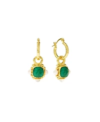 Ottoman Hands Esther Pearl Drop Hoop Earrings