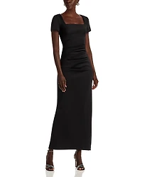 Aqua Scuba Open Back Cap Sleeve Maxi Dress - Exclusive