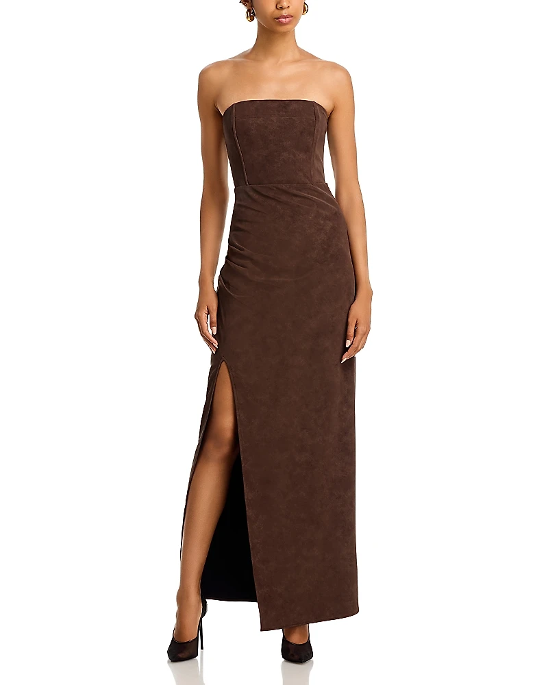 Line & Dot Alfie Faux Suede Maxi Dress