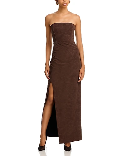 Line & Dot Alfie Faux Suede Maxi Dress