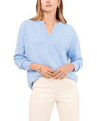 Vince Camuto Drop Shoulder Henley Neck Sweater