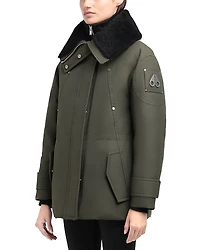 Moose Knuckles Aurora Shearling Trim Down Jacket