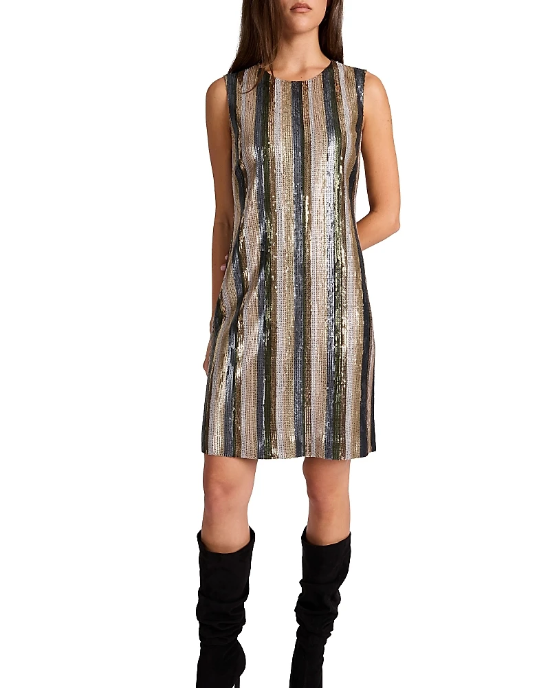 Santorelli Aretha Sleeveless Sequin Shift Dress