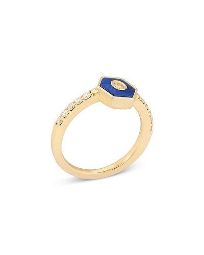 Miseno Jewelry Diamond & Lapis Baia Stackable Ring