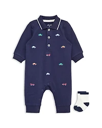 Little Me Boys' Cars Coverall & Socks Set - Baby