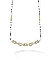 Lagos 18K Yellow Gold & Sterling Silver Caviar Lux Diamond Chain Link Collar Necklace, 16-18 - Exclusive