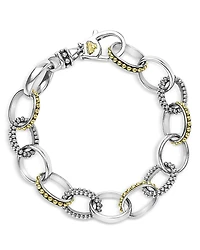 Lagos 18K Yellow Gold & Sterling Silver Signature Caviar Bead Link Bracelet