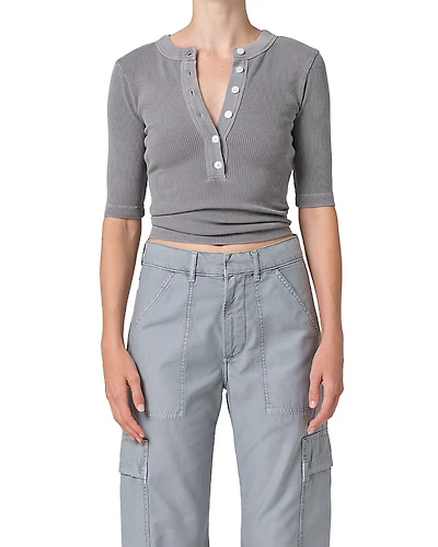 Citizens of Humanity Nali Short Sleeve Henley Top