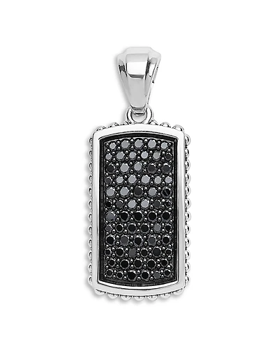 Lagos Men's Sterling Silver Anthem Black Diamond Tag Amulet Pendant