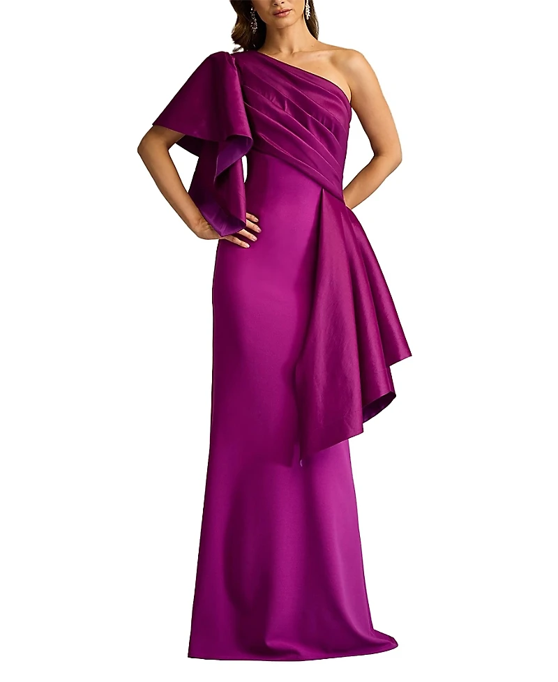 Tadashi Shoji Santa Fe Draped Flounce Gown