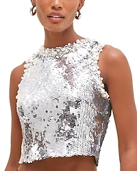PatBO Moonlight Sequinned Top