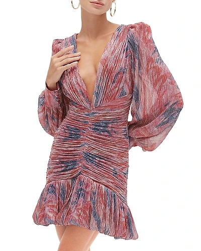 PatBO Metallic Ruched Mini Dress