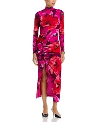 Aqua Long Sleeve Mesh Maxi Dress - Exclusive