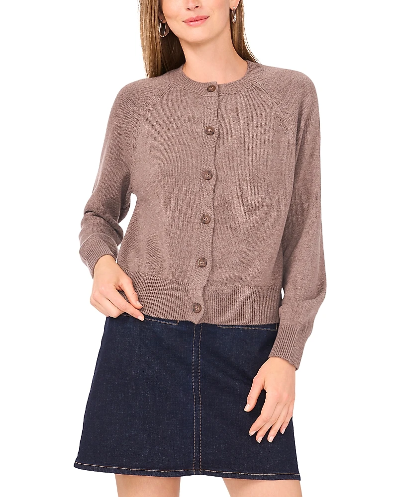 Vince Camuto Raglan Sleeve Crewneck Cardigan