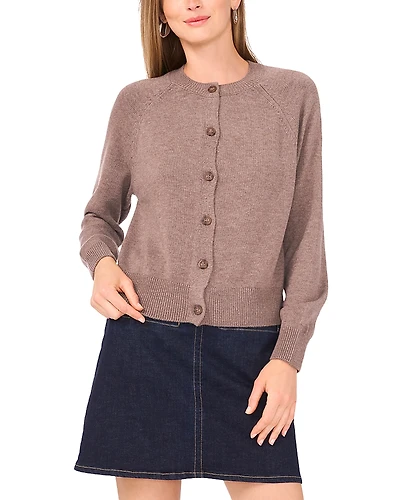 Vince Camuto Raglan Sleeve Crewneck Cardigan