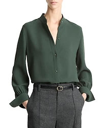 Vince Mandarin Collar Blouse