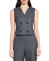 Theory Double Breasted Marled Wool Vest