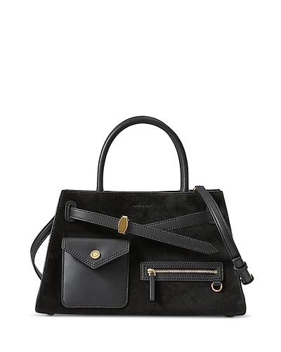 Veronica Beard Cargo Medium Suede Leather Satchel