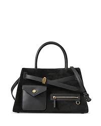 Veronica Beard Cargo Medium Suede Leather Satchel