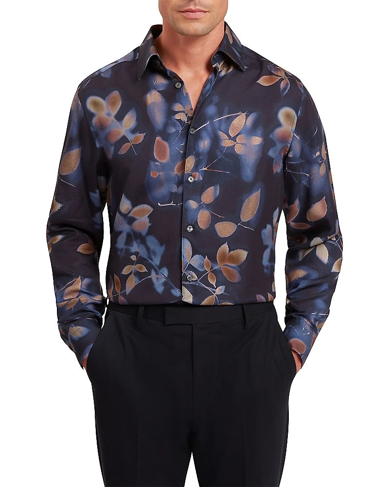 Ted Baker Kalmill Regular Fit Leaf Shadow Print Shirt