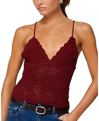 Edikted Delila Crochet V Neck Top