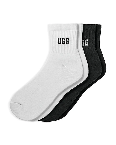 Ugg Quinlin Logo Quarter Socks, Pack of 2