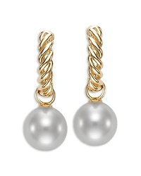 Bloomingdale's Fine Collection Freshwater Pearl Twist Chain Hoop Earrings