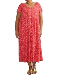 Live Unlimited Short Sleeve V-Neck Midi Dress