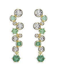 Swarovski Constella White & Green Crystal Linear Drop Earrings
