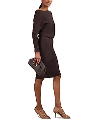 Reiss Lara Drape Knitted Bodycon Dress