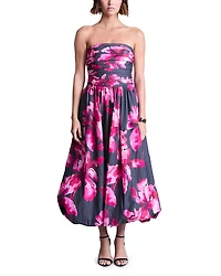 Amur Helena Floral Bubble Hem Midi Dress
