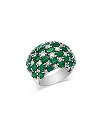 Bloomingdale's Fine Collection Emerald & Diamond Checkerboard Cluster Ring