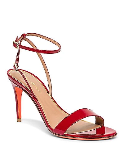 Santoni Women's Patent Leather High Heel Sandals
