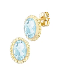 Bloomingdale's Fine Collection Aquamarine Oval Stud Earrings