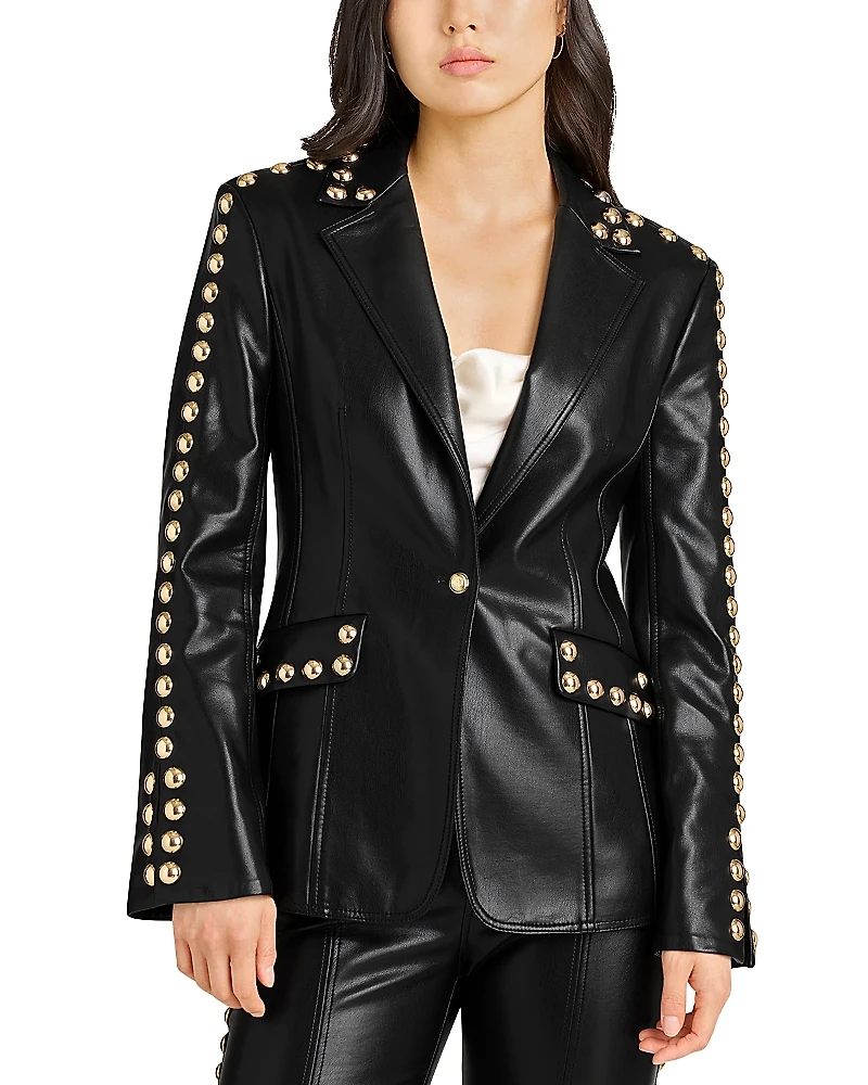 Cinq a Sept Studded Faux Leather Milly Jacket