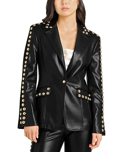 Cinq a Sept Studded Faux Leather Milly Jacket
