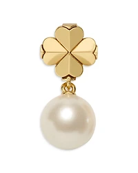 kate spade new york Spade Clover & Imitation Pearl Drop Earrings