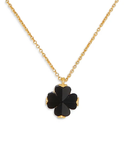 kate spade new york Spade Flower Stone Mini Pendant Necklace, 16-19