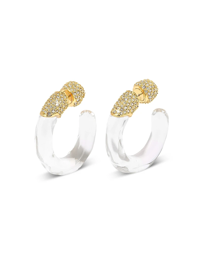 Alexis Bitar Liquid Lucite Pave Hoop Earrings