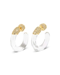 Alexis Bitar Liquid Lucite Pave Hoop Earrings
