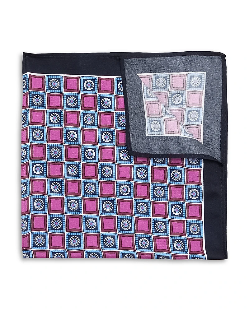 The Men's Store at Bloomingdale's Floral Medallion Geometric Silk Pocket Square - Exclusive