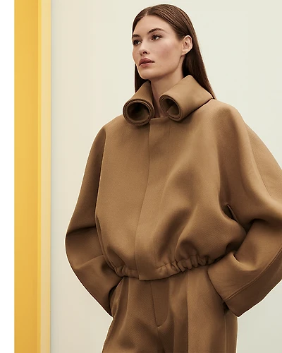 Victoria Beckham Wool Roll Neck Bomber Jacket