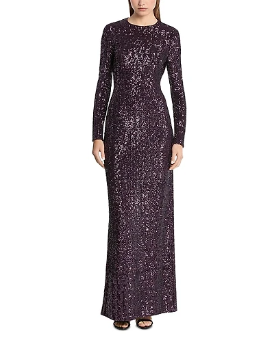 Michael Kors Sequin Long Sleeve Gown