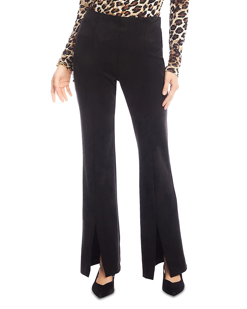 Karen Kane Faux Suede Front Slit Pants
